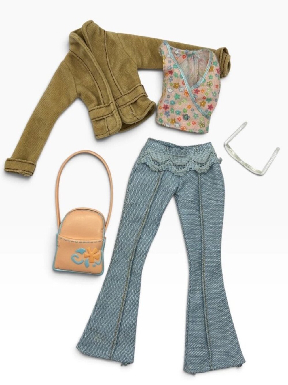 2002 Mattel Barbie ‘My Scene’ Chelsea Outfit Jacket Jeans Top Purse Sunglasses